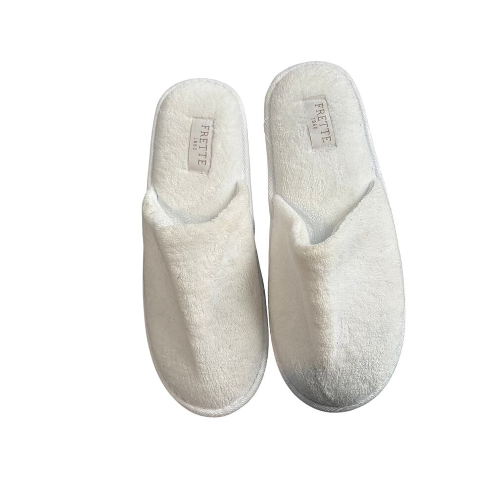Frette 1860 White Terry Cloth Spa Slippers Luxury Hotel Unisex One Size Lounge